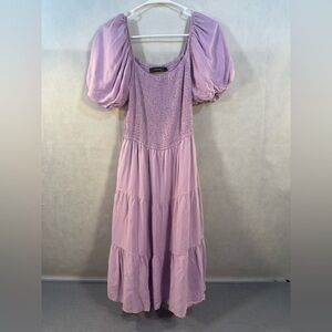 Zesica Elegant Lavender Puff Sleeve Dress size L